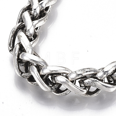 Men's Alloy Wheat Chain Bracelets X-BJEW-T014-07AS-1
