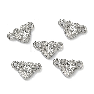 304 Stainless Steel Textured Heart Links Connector Charms STAS-D211-14A-P-1
