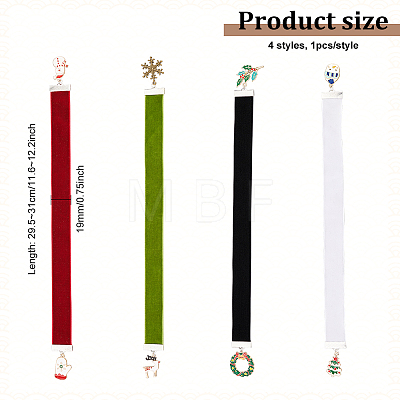 Christmas Theme Velvet Bookmarks AJEW-FG0002-63-1