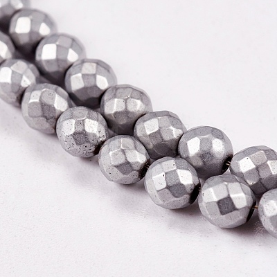 Electroplate Non-magnetic Synthetic Hematite Beads Strands G-J169C-4mm-07-1