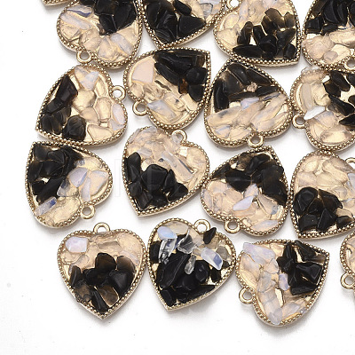 Natural Gemstone Chips Pendants PALLOY-T056-91-1
