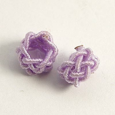 Handmade Nylon Cord Woven Elastic Beads WOVE-D003-M-1