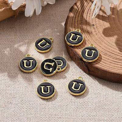 Golden Plated Alloy Charms LS-ENAM-S118-02U-1