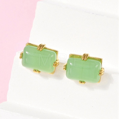 Brass Stud Earrings KK-F358-03G-02-1