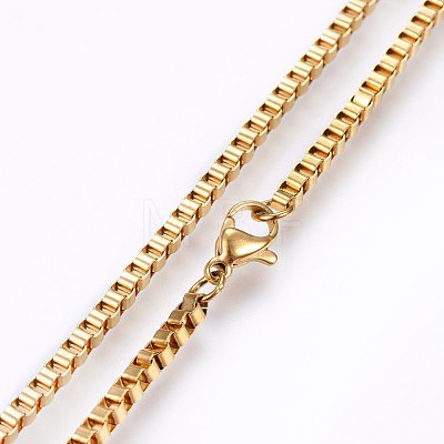 304 Stainless Steel Box Chain Necklaces NJEW-F226-05G-03-1