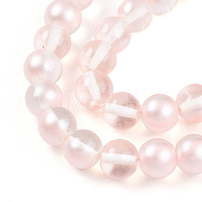 Baking Paint Transparent Glass Beads Strands DGLA-N011-10mm-03-1