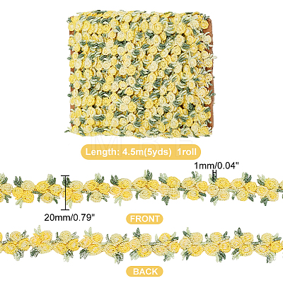   5Yards Flower Polyester Trim Ribbon OCOR-PH0001-97E-1