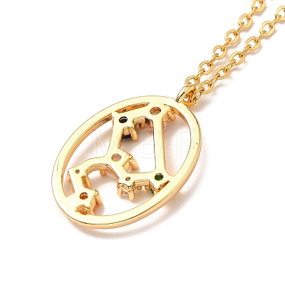 Colorful Cubic Zirconia Constellation Pendant Necklace NJEW-H166-01H-1
