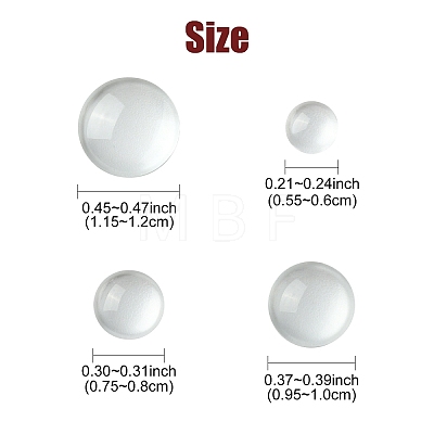 400Pcs Transparent Glass Cabochons GGLA-YW0001-15-1