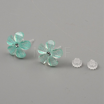 Resin Stud Earrings EJEW-WH0016-38C-02-1