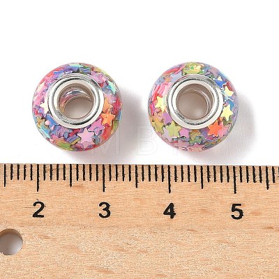 Transparent Resin Rondelle European Beads RESI-S023-07-1