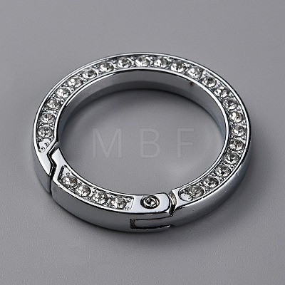 Alloy Crystal Rhinestone Spring Gate Rings FIND-WH0129-34B-P-1