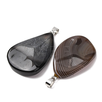 Natural Banded Agate Pendants GG-K002-05E-1