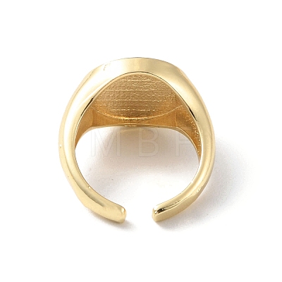 Evil Eye Rack Plating Brass Enamel Cuff Ring for Women RJEW-F143-05G-02-1