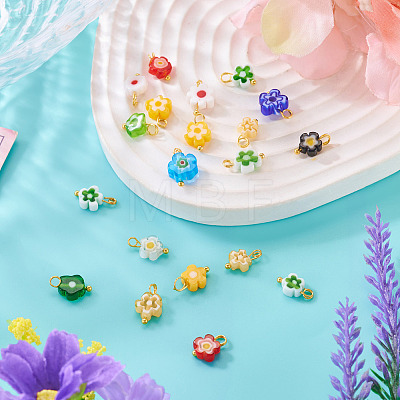 20Pcs Handmade Millefiori Glass Charms PALLOY-TADJ00004-1