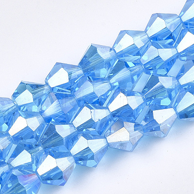 Electroplate Glass Beads Strands X1-EGLA-Q118-6mm-B05-1