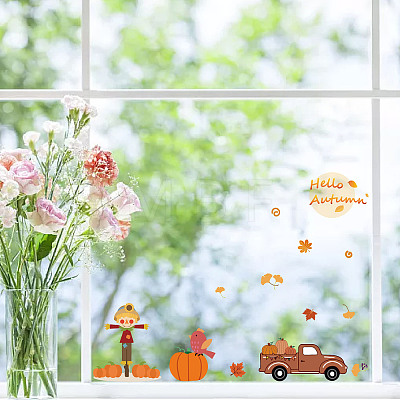 8 Sheets 8 Styles Autumn PVC Waterproof Wall Stickers DIY-WH0345-088-1