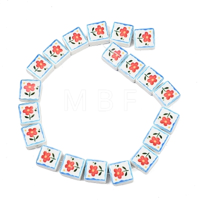 Printed Handmade Porcelain Beads PORC-G016-04B-1