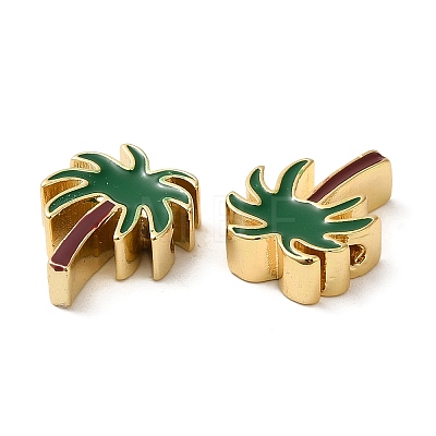 Brass Enamel Beads KK-Z033-05G-1
