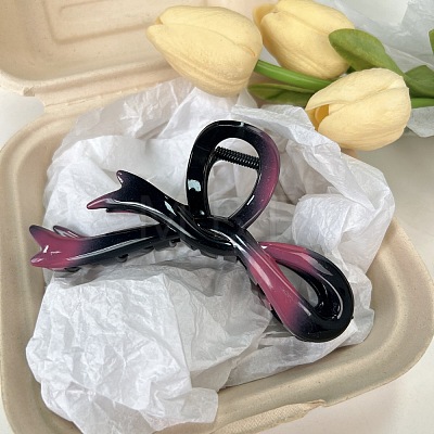 Gradient Color Bowknot Plastic Large Claw Hair Clips PW-WG0C705-03-1