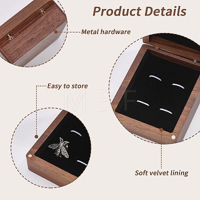 Wood Cuff-link Gift Storage Magnetic Boxes CON-WH0089-265A-1