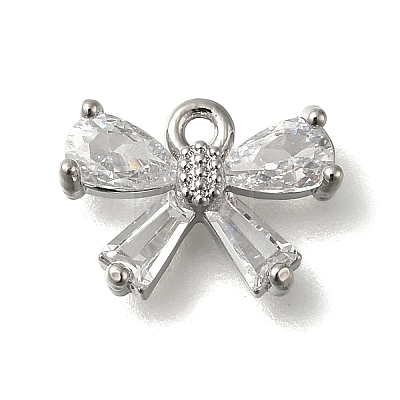 Rack Plating Brass Micro Pave Cubic Zirconia Charms KK-M014-02D-P-1