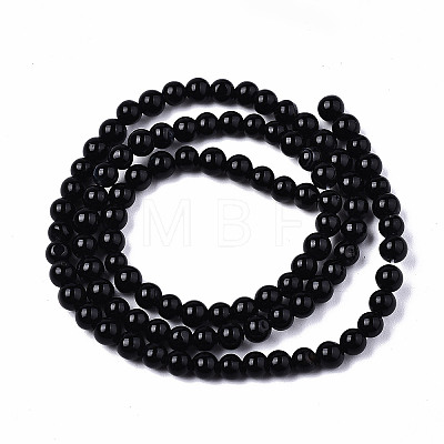 Natural Black Onyx Beads Strands X-G-S359-231-1