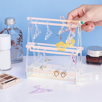 Transparent Acrylic Earring Display Stands EDIS-WH0024-07-1
