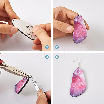 DIY Sublimation Dangle Earring Making Finding Kits DIY-BY0001-36-1