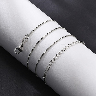 Brass Box Chain Necklaces for Women NJEW-G160-17P-1