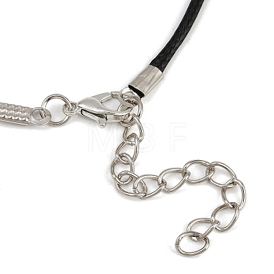 Dyed Synthetic Turquoise Horse Pendant Black Waxed Cord Necklaces NJEW-JN05430-01-1