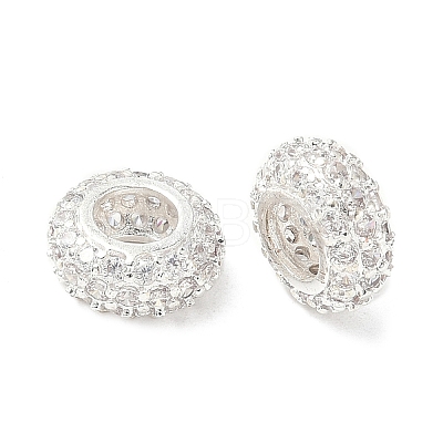 Brass Micro Pave Cubic Zirconia European Beads X-KK-A254-03B-S-1