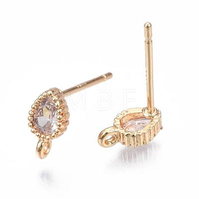 Brass Stud Earring Findings X-KK-Q750-032G-1