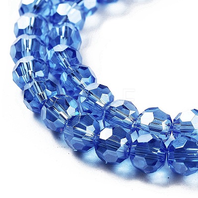 Electroplate Transparent Glass Beads Strands EGLA-A035-T6mm-A14-1