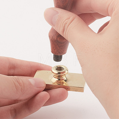 Wax Seal Brass Stamp Head AJEW-WH0215-012-1