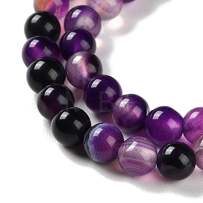 Natural Striped Agate/Banded Agate Beads Strands G-Z060-A01-A12-1