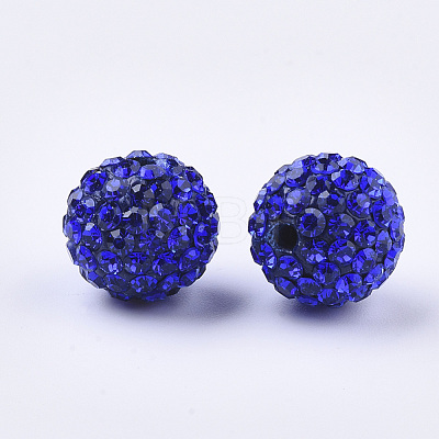 Handmade Polymer Clay Rhinestone Beads RB-S250-12mm-A4-1