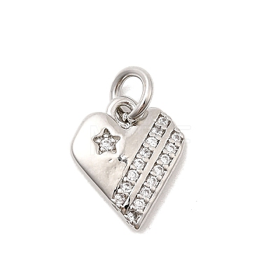 Brass Micro Pave Cubic Zirconia Charms KK-C139-25B-P-1
