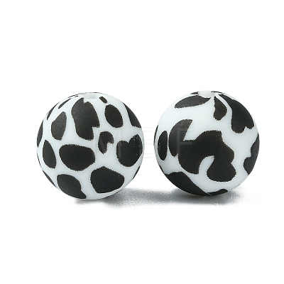 Round/Polygon Food Grade Silicone Focal Beads SIL-F003-06D-1