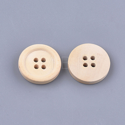 4-Hole Wooden Buttons WOOD-S055-08A-1