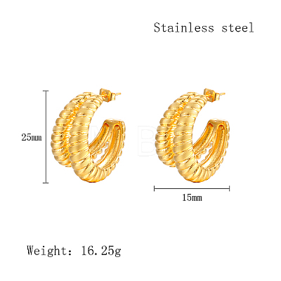 304 Stainless Steel Stud Earrings TA6291-1-1