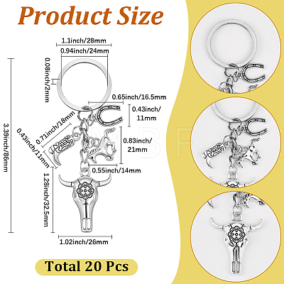 20Pcs Alloy Keychains KEYC-SC00027-1