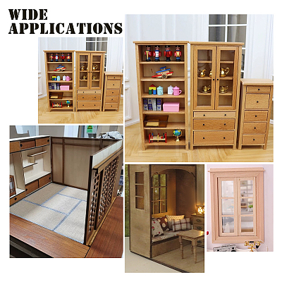 DIY Rectangle Wooden Mini Windows DIY-WH0002-26-1
