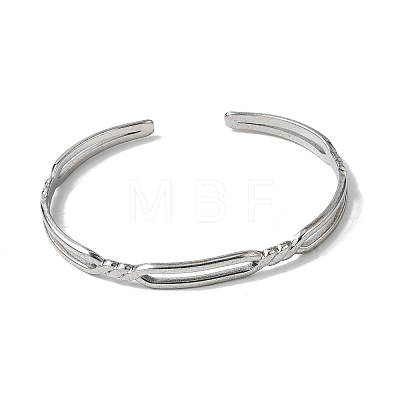 304 Stainless Steel Cuff Bangles for Women BJEW-H635-02P-1