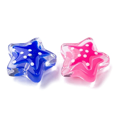 5Pcs 5 Colors Glass Beads LAMP-YW0001-11-1