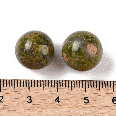 Natural Unakite No Hole Sphere Beads G-K353-04C-05-1