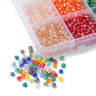 3000Pcs 15 Colors Electroplate Glass Beads Strands EGLA-YW0001-47-1