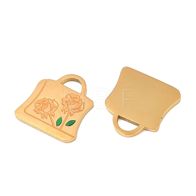 304 Stainless Steel Enamel Pendants STAS-A136-01G-06-1