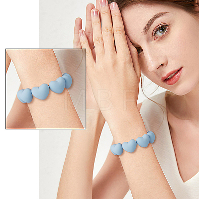 48Pcs 6 Colors Rubberized Style Opaque Acrylic Beads MACR-FH0001-16-1