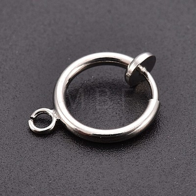 Brass Clip-on Hoop Earring Findings KK-P102-01P-1